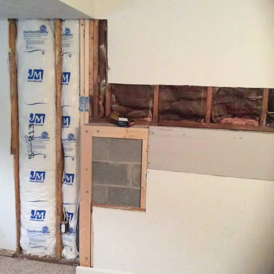 Wall insulation replacement during Contents Cleaning & Restoration in Prospect Park